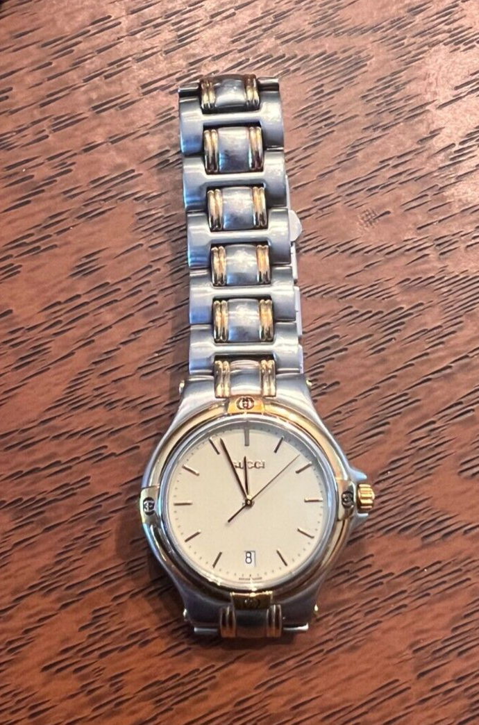 GUCCI Watch 9000M Stainless Steel Silver/gold Quartz Men's Vintage eBay