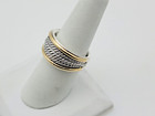 David Yurman Two-Tone 3 Rope 13mm Cable Band Ring Silver & 18k Gold Size 6 — photo 3