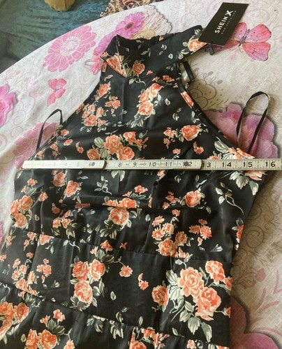 SHEIN Natella Klycheva beautiful Floral Print Halterneck Fitted Dress - Picture 9 of 12