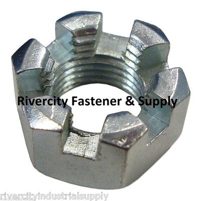 (5) 7/16-20 Slotted Hex Castle Nut 7/16 x 20 Fine Thread 7/16x20 Nuts 7/16'' 