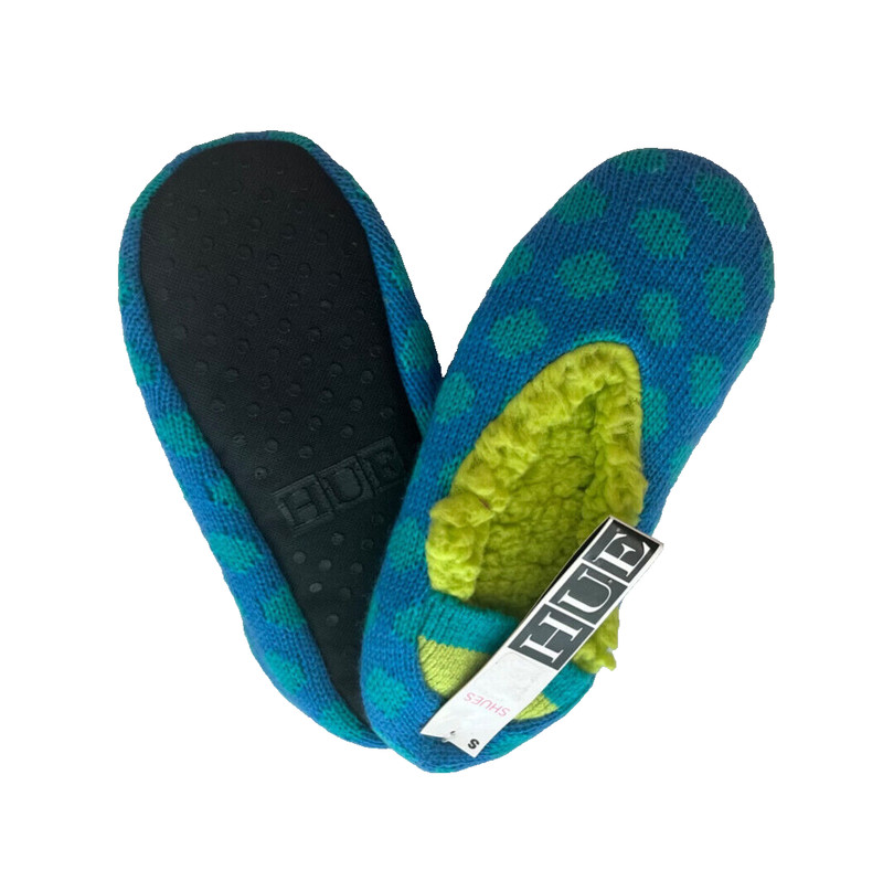 (NEW) Juniors Hue Shues Polka Dot Comfy/Cozy Slippers Size S (4-6)