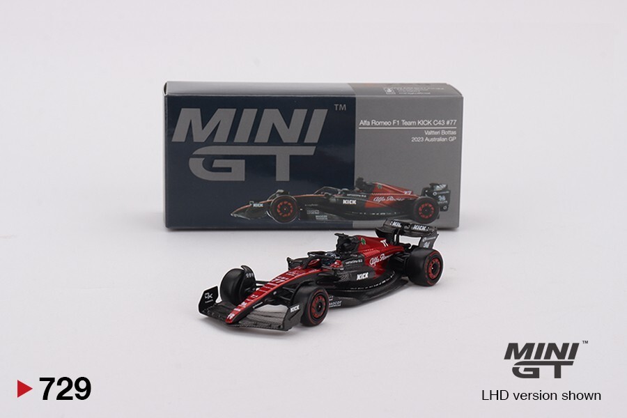 Mini GT 1:64 Alfa Romeo C43 #77 Valtteri Bottas 2023 F1 2023 Australian GP #729