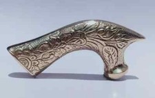 Golden Finish Embossed Designer Solid Brass Handle for Walking Stick Cane Best