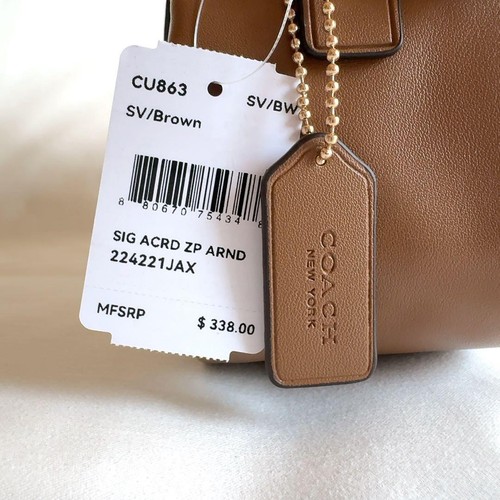 COACH Barlow Bowling Bag CU863 Saddle Outlet NEW - Picture 10 of 14