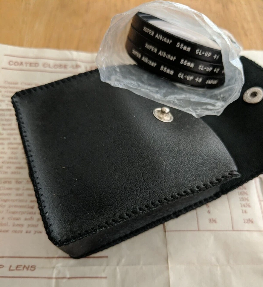 Lens Filter Set Close-Up 55mm +1 +2 +3 Japan Super Albinar Coated w case + instr - Image 2 of 3