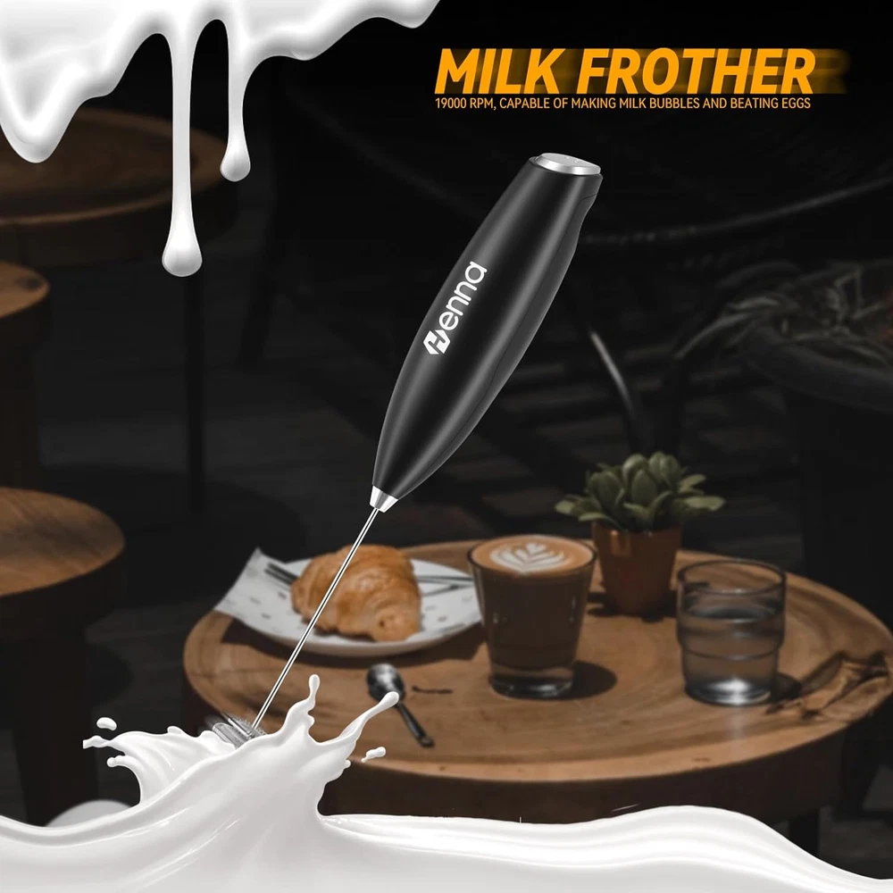 Milk Frother with Stand Battery Operated Foam Maker Frother Wand for Coffee, Lat