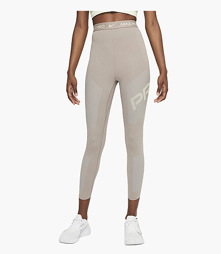 Leggings gráficos para mujer Nike Pro Dri-FIT de gran altura 7/8 Moon Fossil talla XXS $75-image