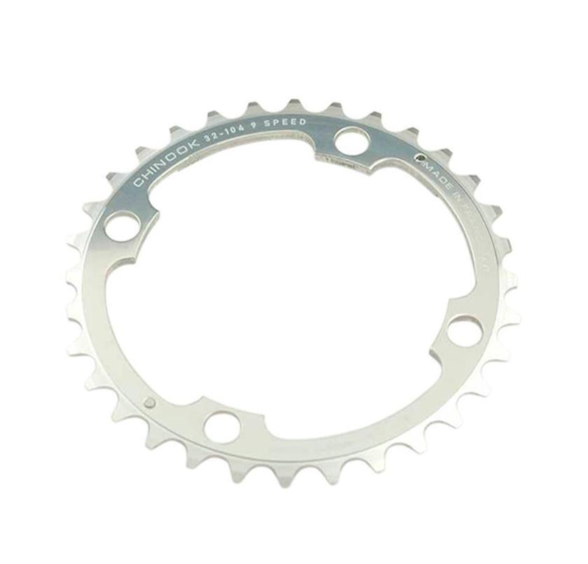 Plateau VTT 4 branches entraxe 64mm Chinook TA argenté 24T rigide