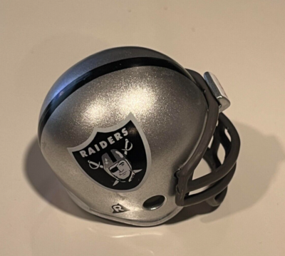 black raiders football helmet Riddell pocket pro football helmet Las Vegas Oakland Raiders TRAD. BLACK  logo
