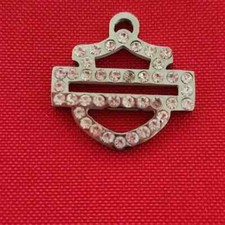 Harley Davidson Ladies Small White Stone Bar/Shield Pendant