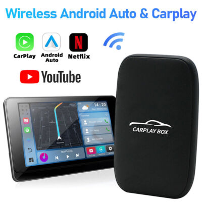 Wireless Carplay AI box Android Auto Adapter Converter with Netflix YouTube WIFI