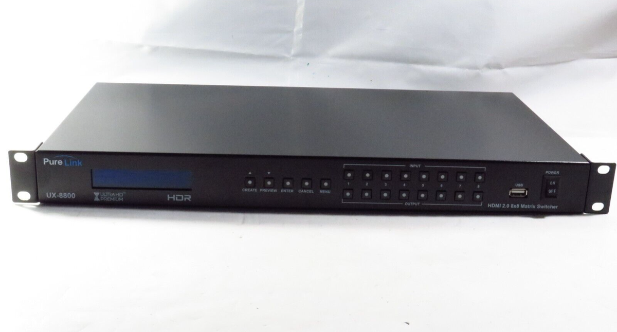 PureLink UX-8800 8×8 4K HDMI Matrix Switcher with HDCP Rack Mount Ready