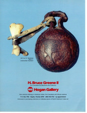 1984 AMERICAN INDIAN WOODLAND BELT CUP EXHIBIT PRINT AD, HOGAN GALLERY PRINT AD
