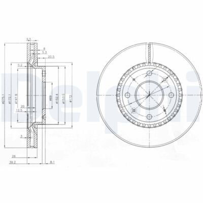 2 x DELPHI BG4016 Bremsscheibe für KIA,KIA (DYK)