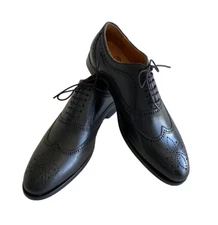 MARC JOSEPH Men's Leather Brogue Wingtip Oxford Dress Shoes Size 9 Black NEW