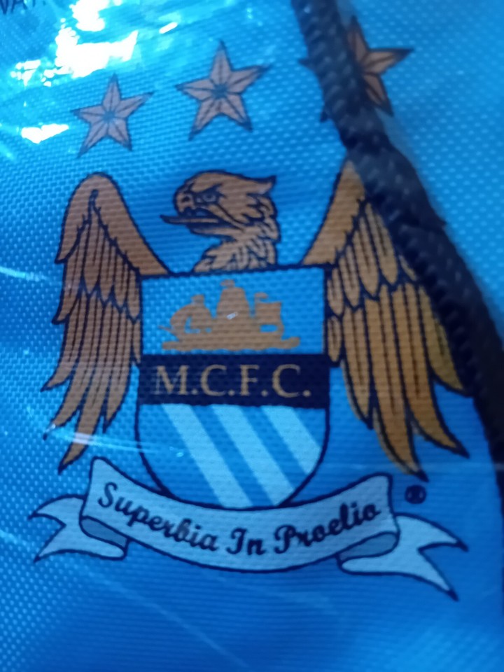 Official Product Of Manchester City, Blue Drawstring Gym Bag, BNWT eBay