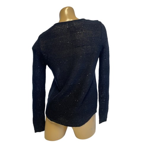 St. John's Bay Semi-Sheer Long Sleeves Black Knit Top Women’s Size MEDIUM - Picture 3 of 7