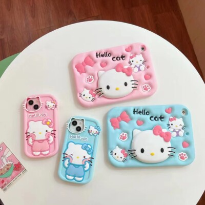 Hello Cat Kids Shockproof Case For iPad 10th 9 8 7 mini 6 5 4 3