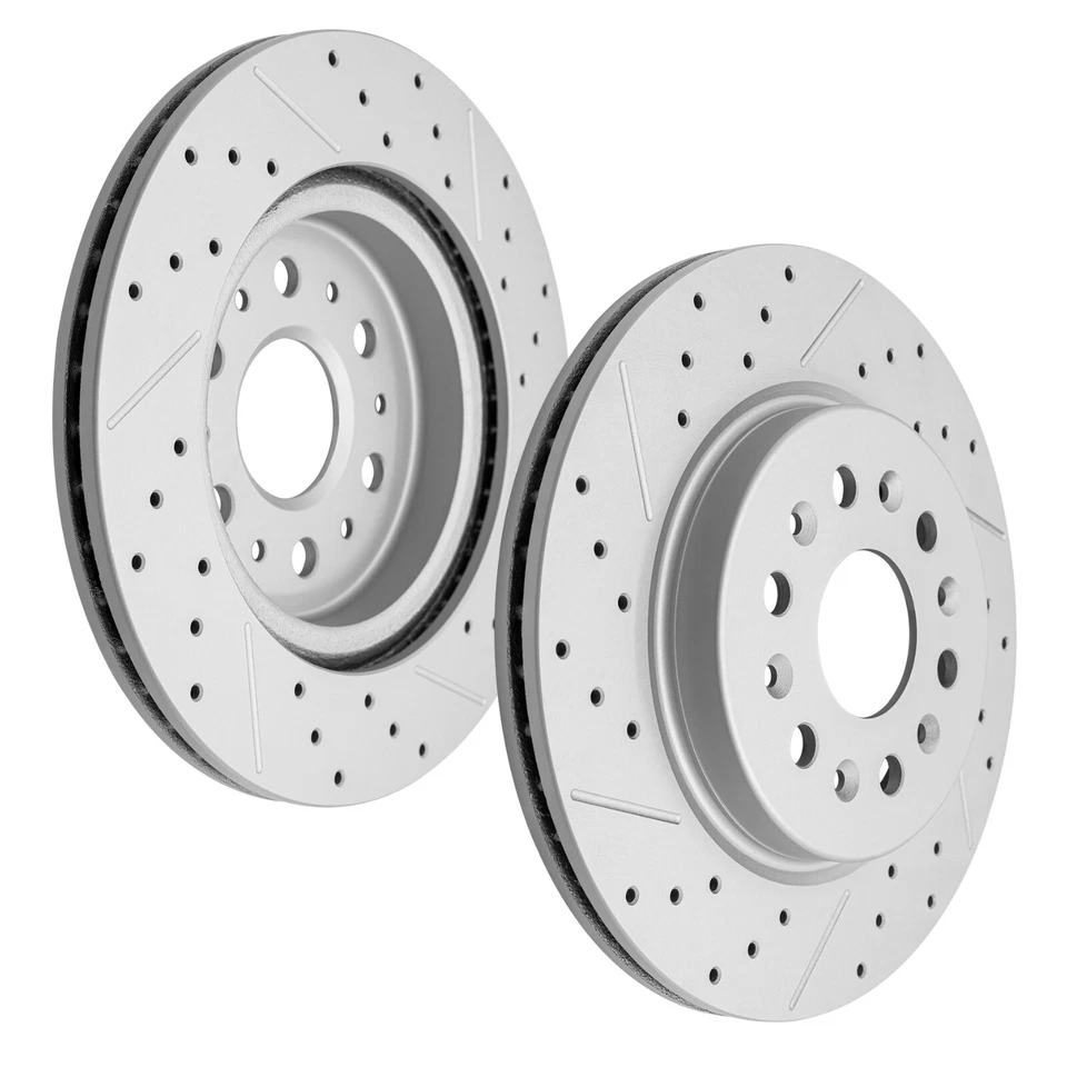 Rotores perforados delanteros traseros almohadillas de cerámica para Buick Enclave Cadillac XT5 2017-2020 Foto 3 de 4