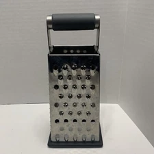 Made By Design 4 Sided Stainless Steel Grater with Handle, 10” x 4.5” x 3.5”