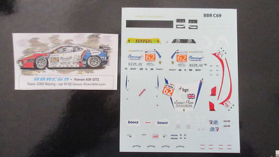 DECAL FERRARI F430 GT2 24H LE MANS 2011 #62 TEAM CRS RACING BBR 1/43 BBRC69