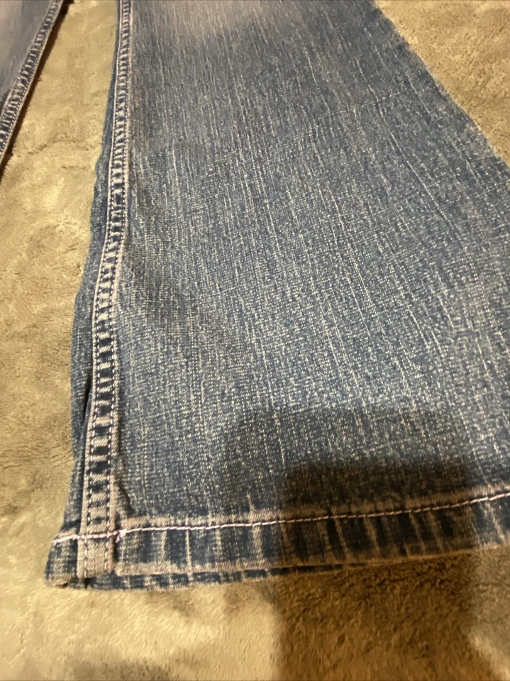 Jeans Energie Niñas Talla 16 Corte Bota Denim Con Hilo Rosa Y Tinte NUEVO CON ETIQUETAS Foto 4 de 4