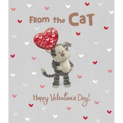 Von der Katze hält Herz Ballon Valentinstag Karte