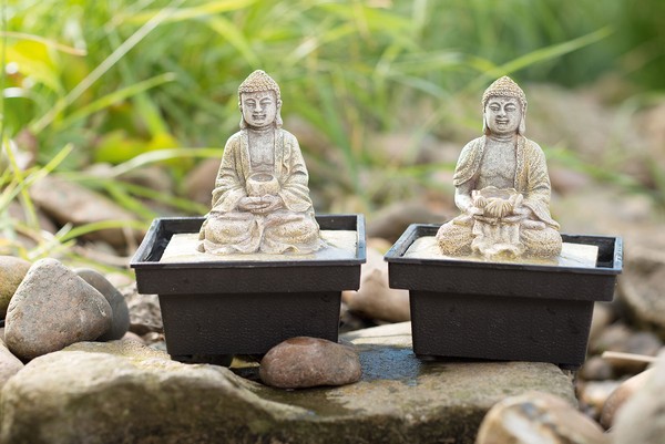 Brunnen Buddha 2Er Set - Zimmerbrunnen - Tischbrunnen - Luftbefeuchter --image