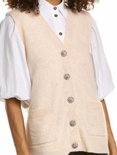 Ganni Vest 70% Wool 30% Cashmere With Diamond Buttons