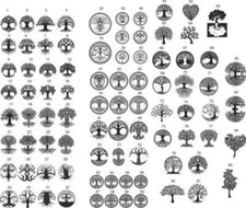 Vector files, laser cutting Tree of Life Designer , Cdr, Eps, Dxf, Dwg and Svg.