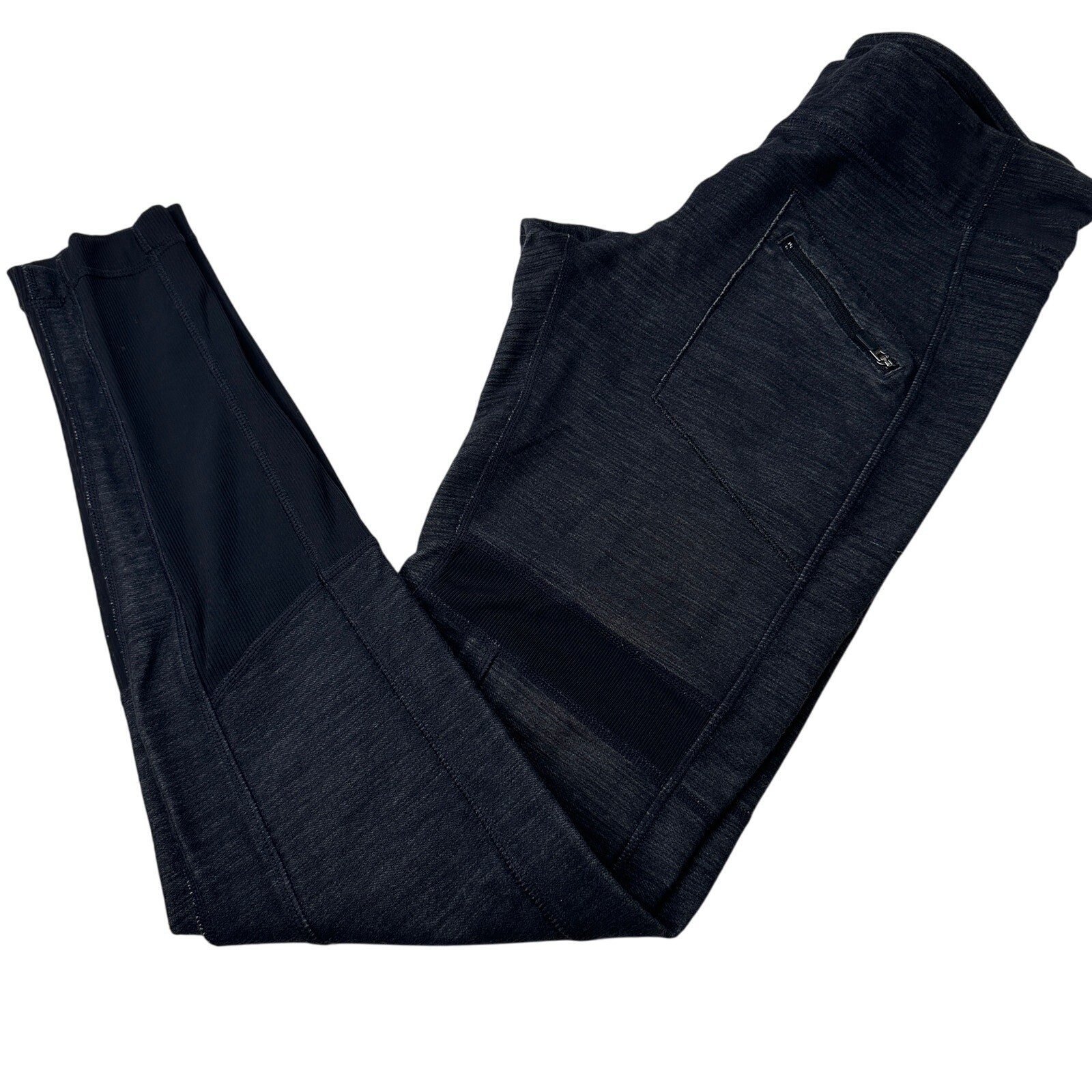 Lululemon Gray Patchwork Leggings Zip Pocket Yoga… - image 3