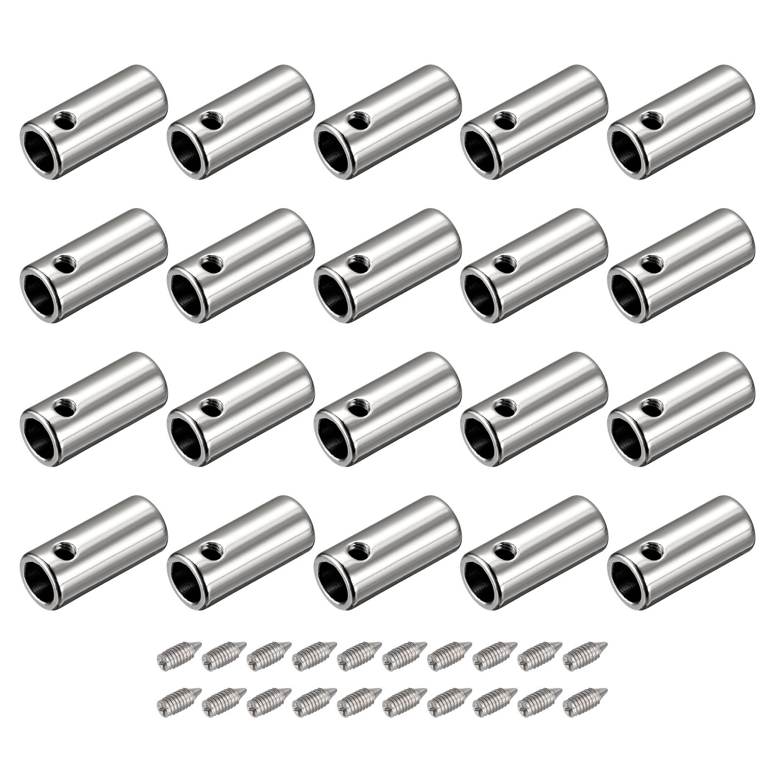 APL 20 pezzi 4 5 mm metallo punte per lacci viti lacci estremità cavi estremità argento