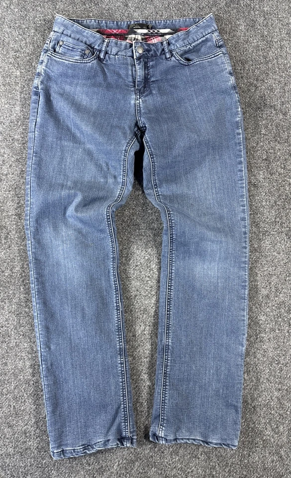 Pantalones de mezclilla Prana forrados de franela para mujer 4-27 azul algodón orgánico elástico Foto 3 de 4