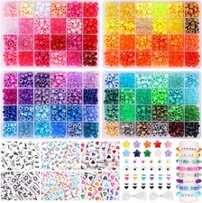 QUEFE 96 Colors 3000pcs Pony Beads Bracelet Making Kit Friendship Bracelet Kit R