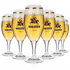6x Holsten Bier Glas Biergl&auml;ser 0,3l Pokal Premium Goldrand Ritzenhoff