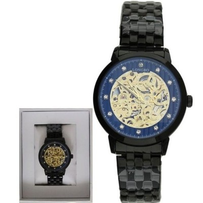 Longbo Men's Automatic Watch with Metal Bracelet -  Gun Metal D2