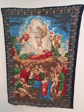 Jesus Ascension Tapestry Wall Hanging 56 X 40 A.T.C. New York  Turkey Religious
