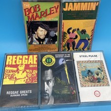 Reggae  Hip-Hop Cassette Lot 5 Bob Marley Steel Pulse Burning Spear Rare