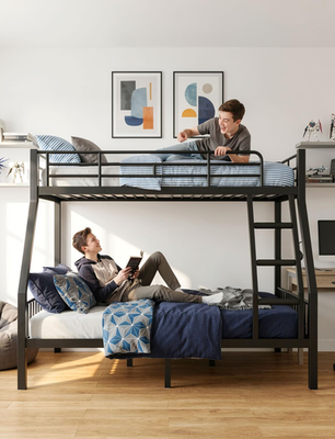 Twin XL over Queen Bunk Bed, Heavy Duty Queen Bunk Bed for Adults