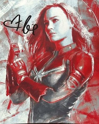Brie Larson signierter Captain Marvel Farb-Promo 8 x 10 Zoll Druck