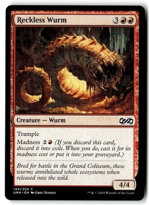 Reckless Wurm 144 Common Ultimate Masters Magic: The Gathering Near Mint
