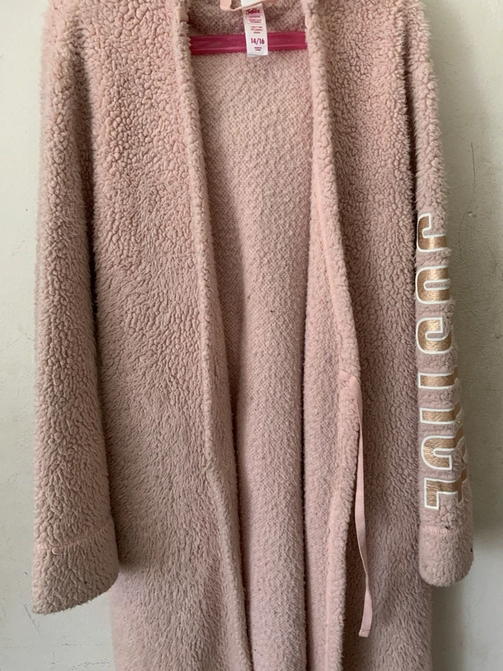 Albornoz con capucha de reno rosa Justice Girls talla 14 Foto 3 de 4