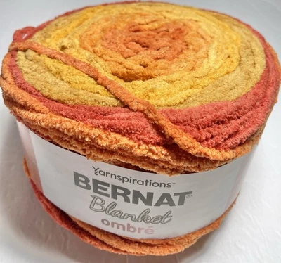 BERNAT Blanket OMBRÉ Yarn. 1pk. ORANGE CRUSH OMBRE. I Combine Ship. See Details - Image 1 of 4