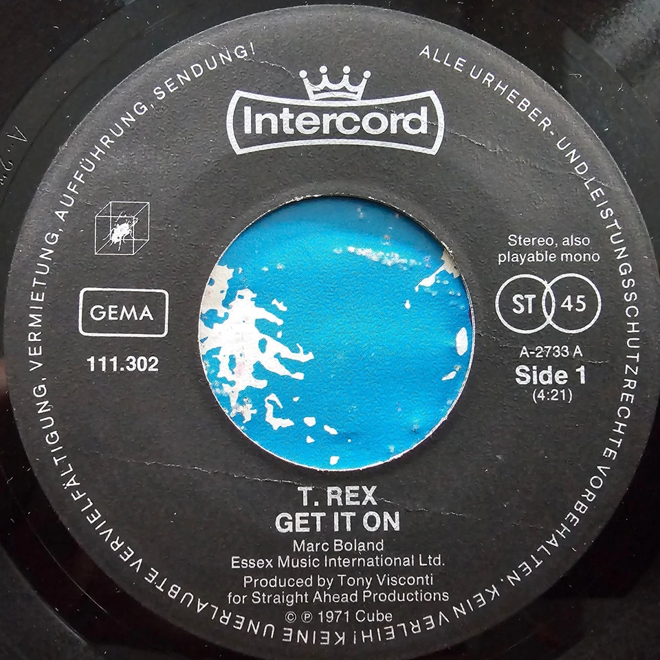 T. Rex (e) Get It On / Hot Love - 1976 German Reissue 7" P/S - Image 4 of 4