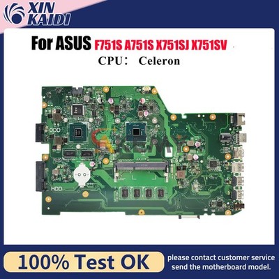 X751SJ Laptop Motherboard For ASUS X751SV A751S F751S X751S Mainboard W/ CPU