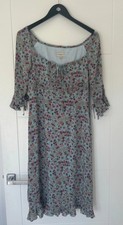 Karen Millen Silk Floral Midi Dress UK 12 Vintage Style Ditsy Print VGC