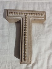 Wooden Natural monogram letter T wall plaque Crafting