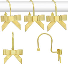 Decorative Shower Curtain Hooks, Luxury Bowknot Shower Curtain Rings, Modern Bow