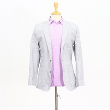 J. Crew 36R Gray Sport Coat Blazer Jacket Check 2-Button Linen Blend