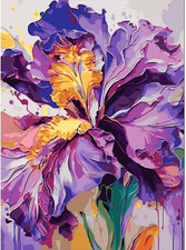 GEMFAMILY Iris Flower Paint by Numbers Kit for Adults Beginner,Flower Adult Pain